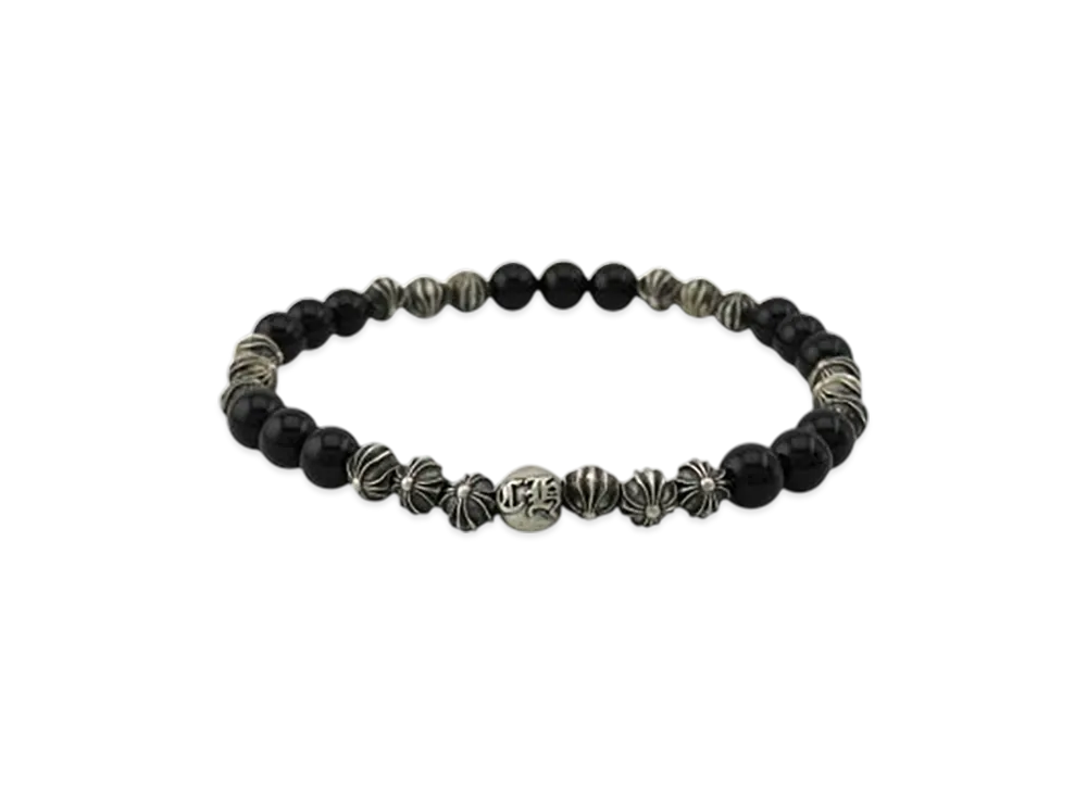 Chrome Hearts 6mm Bead Bead 17 Cross Ball Onyx Bead Bracelet "Black"