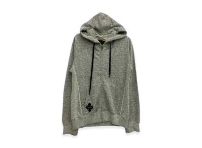Chrome Hearts Dagger Zip CH Plus Leather Patch Boro Chip Hoodie "Grey"