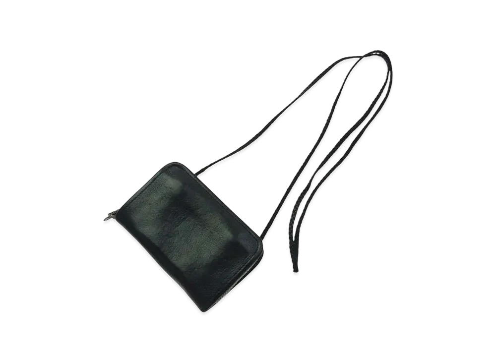 クロムハーツ オールド コノリーレザー ダガージップ ラウンドファスナー レザーブレイド ショルダー ウォレット "ブラック"