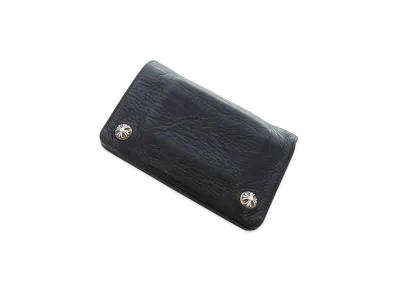 Chrome Hearts 1 Zip Cross Button Leather Wallet "Black"
