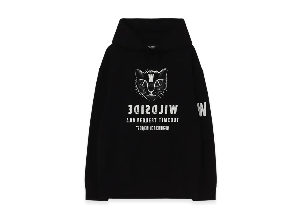 WILDSIDE YOHJI YAMAMOTO Cat Face Pullover Hoodie "Black"