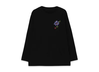 WILDSIDE YOHJI YAMAMOTO Embroidery Long Sleeve T-Shirt (Balloon Flower) "Black"