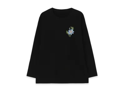 WILDSIDE YOHJI YAMAMOTO Embroidery Long Sleeve T-Shirt (Queen Of The Night) "Black"
