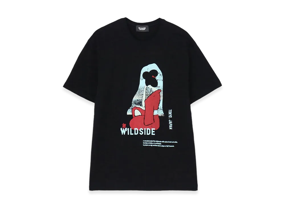 WILDSIDE YOHJI YAMAMOTO Sitting Lady T-Shirt "Black"