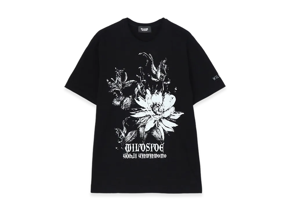WILDSIDE YOHJI YAMAMOTO Gothic Flowers T-Shirt "Black"