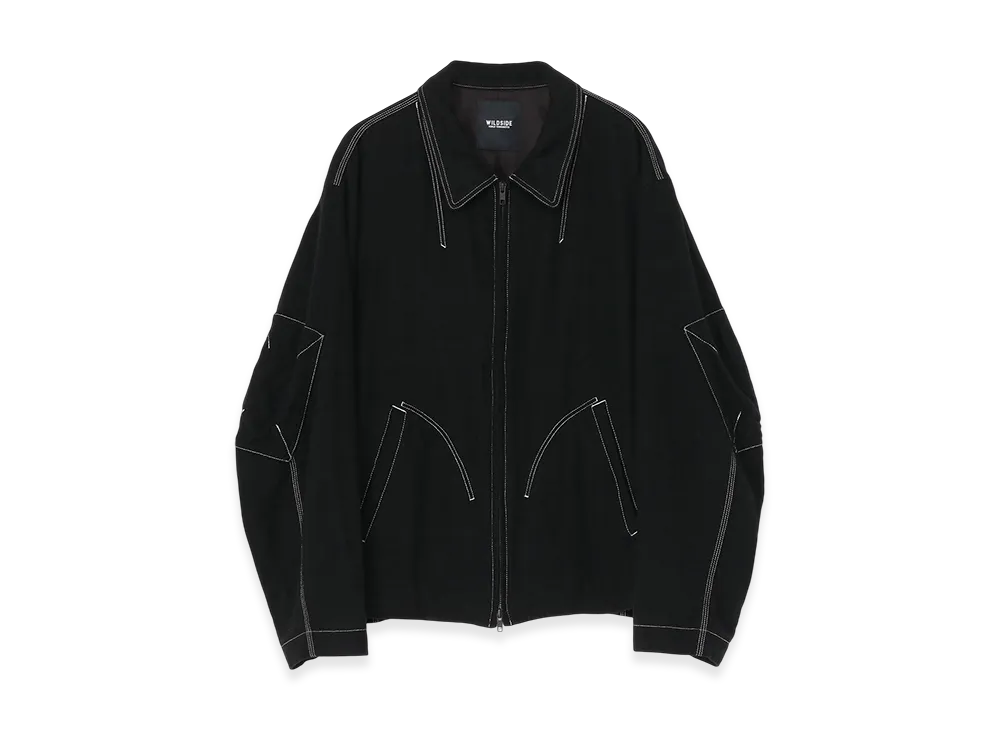 WILDSIDE YOHJI YAMAMOTO Fulling Wool Zip Up Blouson "Black"