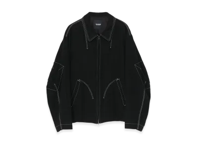 WILDSIDE YOHJI YAMAMOTO Fulling Wool Zip Up Blouson "Black"