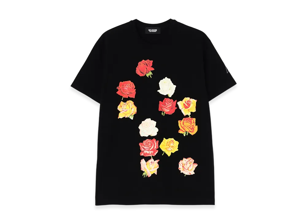 WILDSIDE YOHJI YAMAMOTO Inazuma Flowers T-Shirt B "Black"