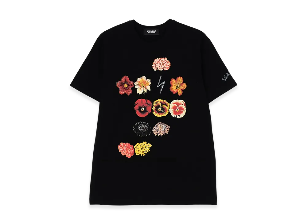 WILDSIDE YOHJI YAMAMOTO Inazuma Flowers T-Shirt A "Black"