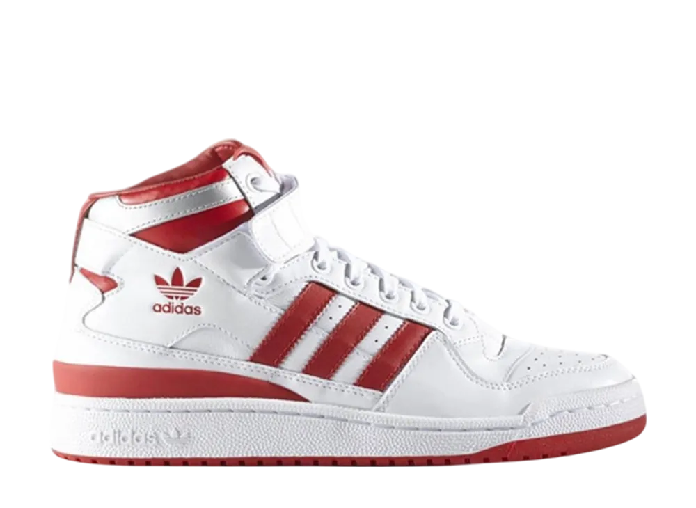 adidas Forum Mid Refined "White/Scarlet Red"