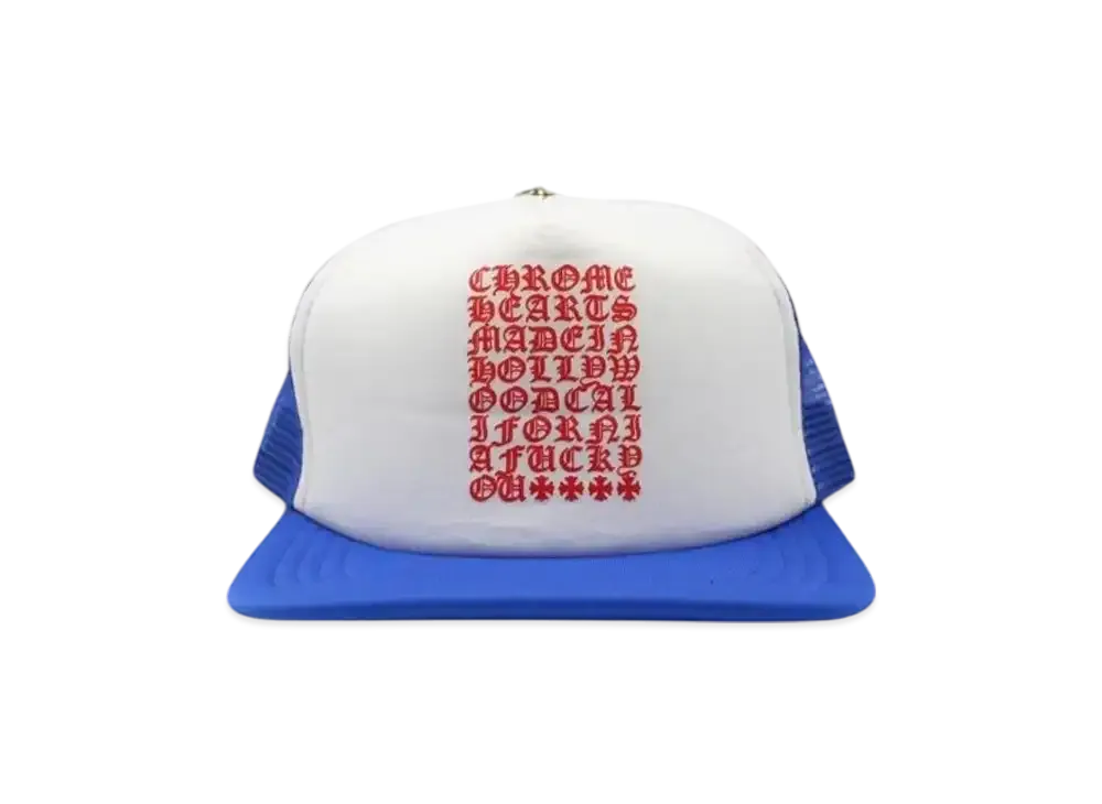 Chrome Hearts Trucker Cap King Taco CH Scroll "Blue"