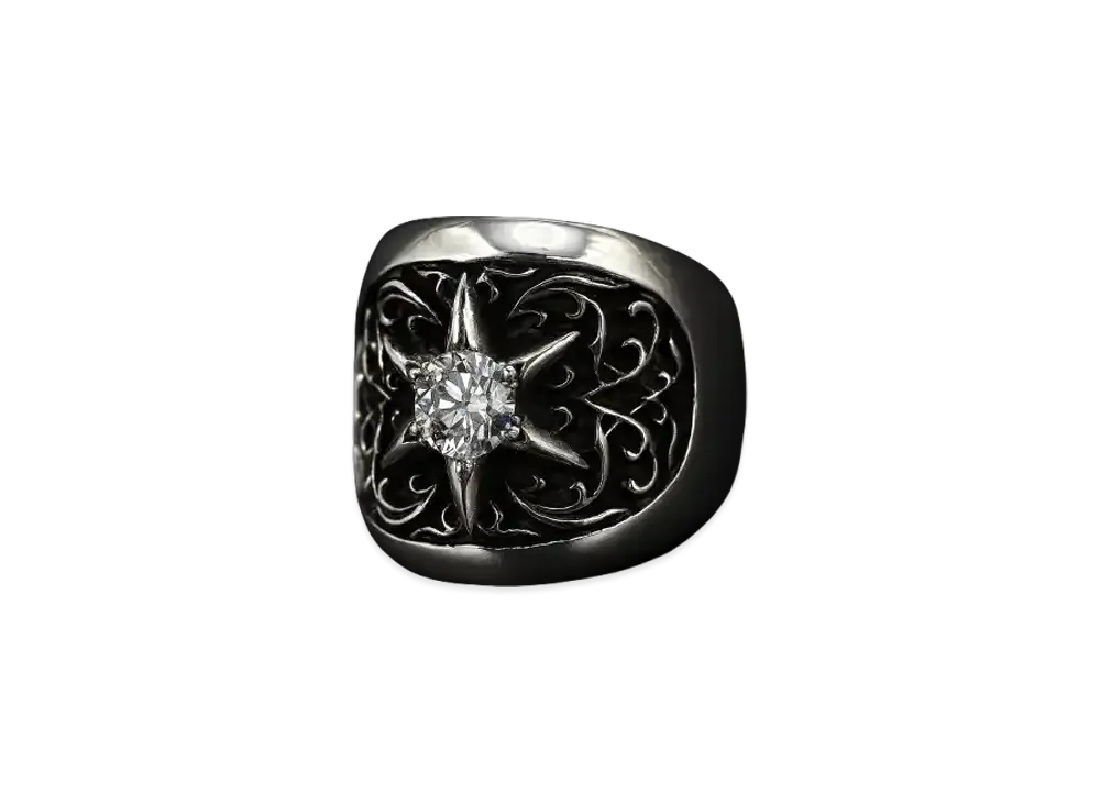 Chrome Hearts Classic Oval Star Ring (Diamond Custom) "Silver"