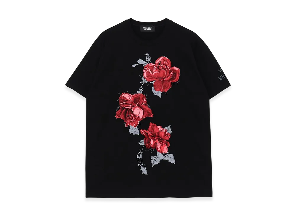 WILDSIDE YOHJI YAMAMOTO Rose T-Shirt "Black"