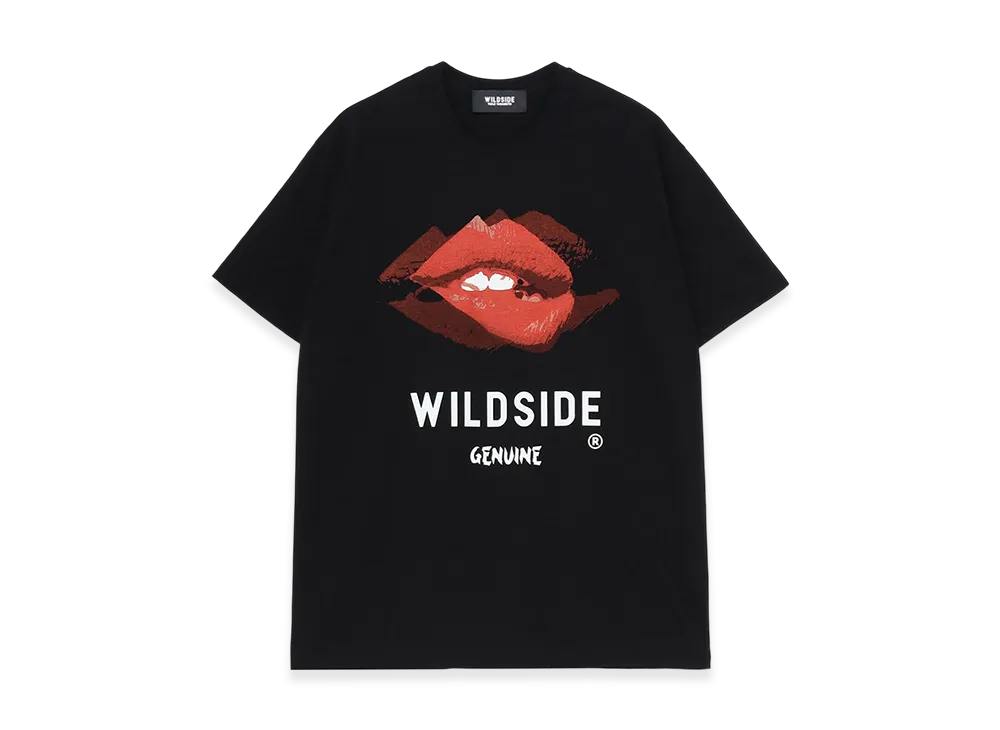 WILDSIDE YOHJI YAMAMOTO Red Lip T-Shirt "Black"