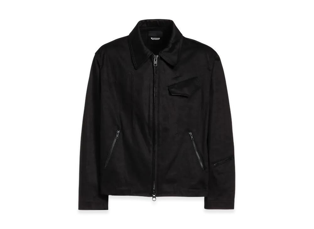 WILDSIDE YOHJI YAMAMOTO Cotton Chino Zip Up Blouson "Black"