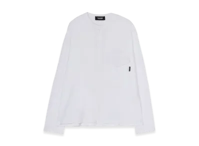WILDSIDE YOHJI YAMAMOTO Cotton Jersey Full Zip Long Sleeve T-Shirt "White"