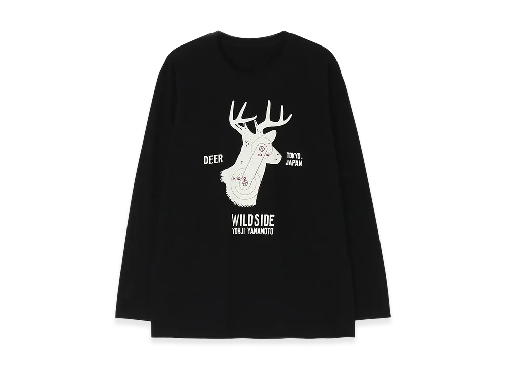 WILDSIDE YOHJI YAMAMOTO Wildside Deer Hunting Long Sleeve T-Shirt "Black"