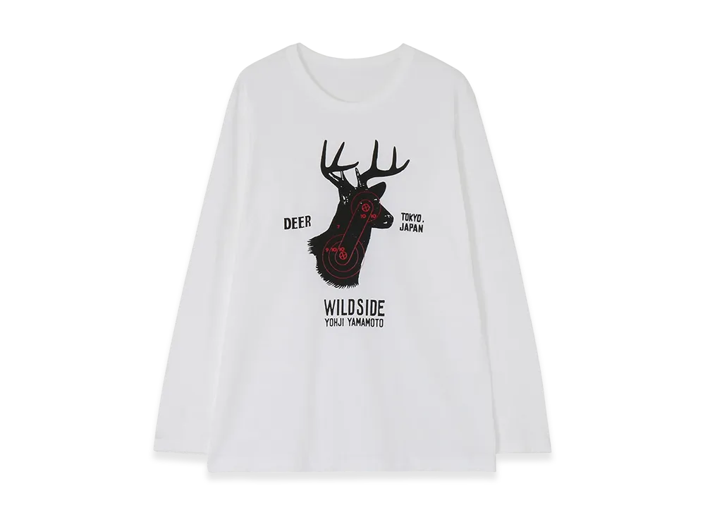 WILDSIDE YOHJI YAMAMOTO Wildside Deer Hunting Long Sleeve T-Shirt "White"