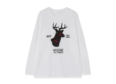 WILDSIDE YOHJI YAMAMOTO Wildside Deer Hunting Long Sleeve T-Shirt "White"