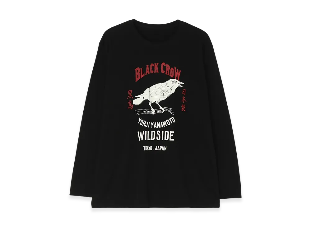 WILDSIDE YOHJI YAMAMOTO Wildside Black Crow Hunting Long Sleeve T-Shirt "Black"