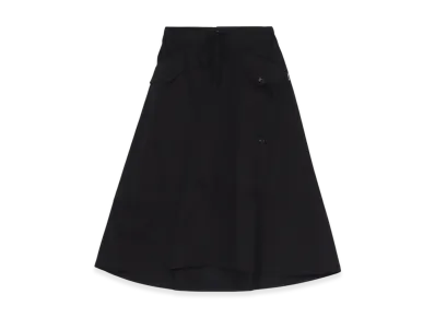 WILDSIDE YOHJI YAMAMOTO Cotton Chino Work Skirt "Black"