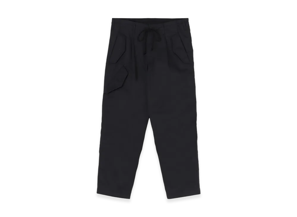 WILDSIDE YOHJI YAMAMOTO T/C Twill Drawstring 1Tuck Pants "Black"