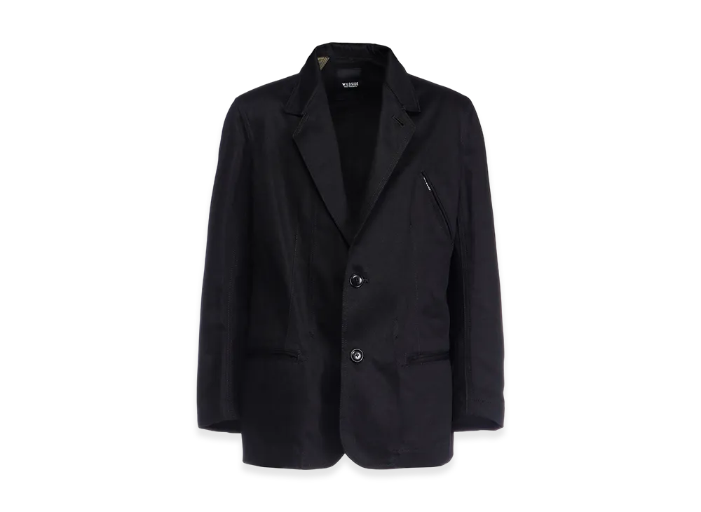 WILDSIDE YOHJI YAMAMOTO Cotton Chino 2B Tailored Collar Jacket "Black"