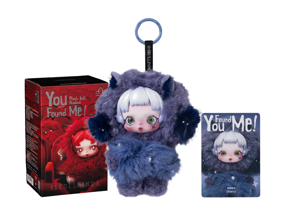 POP MART SKULLPANDA You Found Me! Series Plush Doll Pendant Cerberus