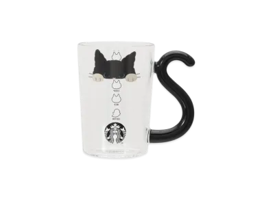 STARBUCKS Seasonal Goods "Playful Halloween Cat" Halloween 2025 Heat-Resistant Glass Mug Cat 296ml "Clear/Black"