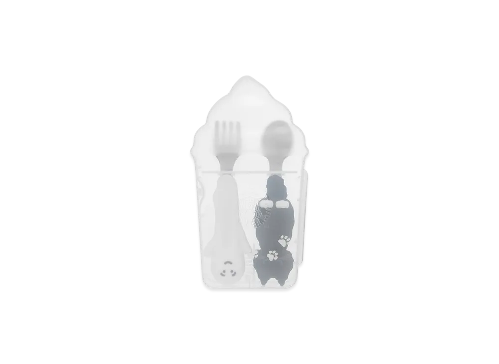 STARBUCKS Seasonal Goods "Playful Halloween Cat" Halloween 2025 Cutlery Set with Case Cat and Ghost "Black/White"