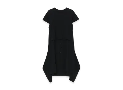 Ground Y Silicon Jersey+ Crepe De Chine Docking T-Dress "Black"
