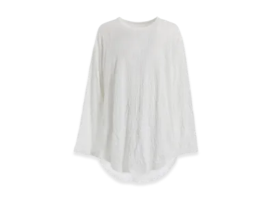 Ground Y Catch Washer Hem Round Jumbo T-Shirt Long Sleeves "White"
