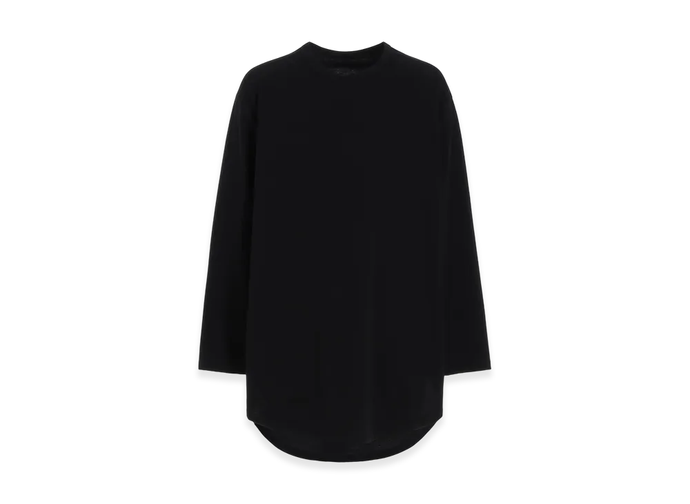 Ground Y Cotton Jersey Hem Round Jumbo T-Shirt Long Sleeves "Black"