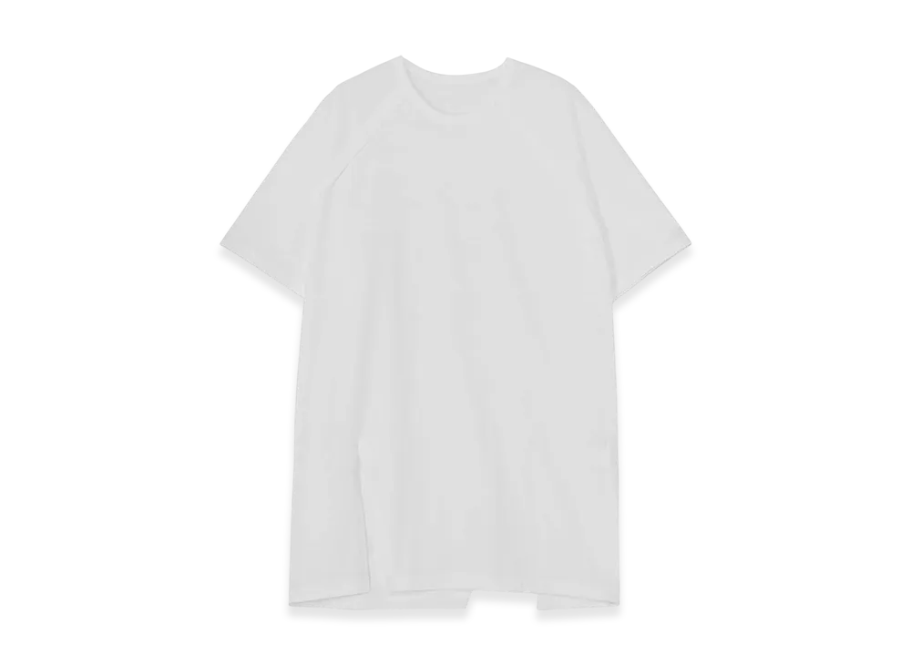 Ground Y Cotton Jersey Front Raglan Slit T-Shirt Short Sleeves "White"
