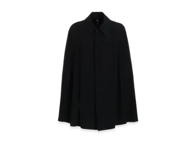 Ground Y Wool Gabardine Collared Cloak "Black"