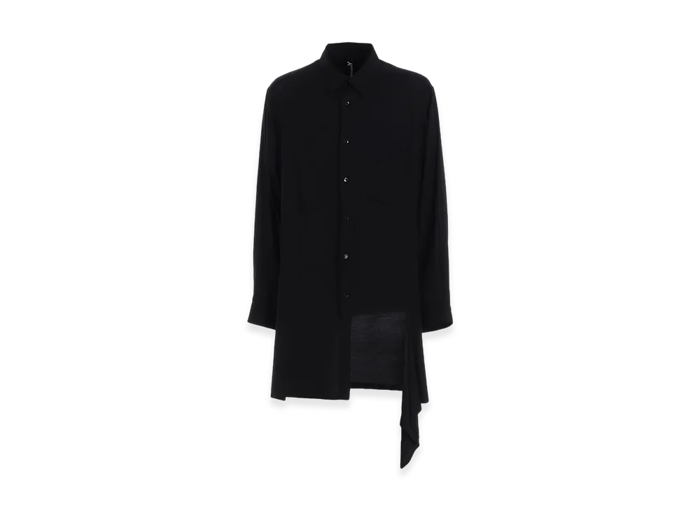 Ground Y Rayon Twill Left Front Cut-Out Shirt "Black"