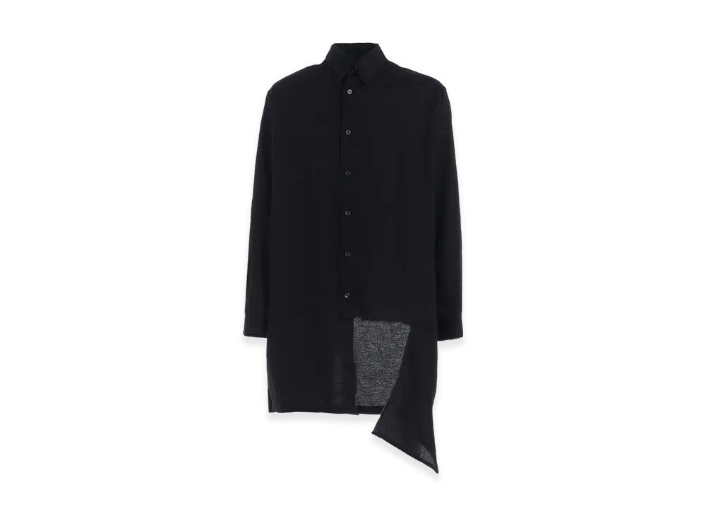 Ground Y Light Cotton Twilll Wash Onc Left Front Cut-Out Shirt "Black"