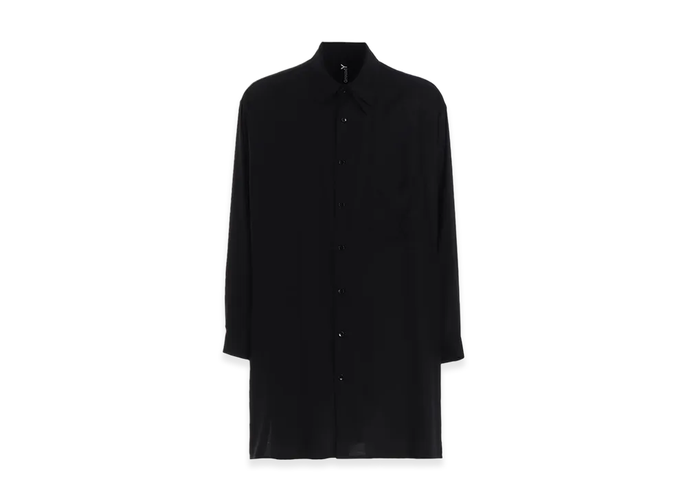 Ground Y Rayon Twill Left Collar Double-Layered Shirt "Black"