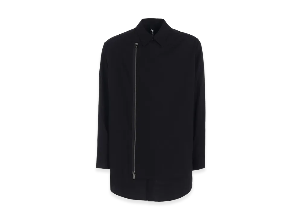 Ground Y Light Cotton Twilll Wash Onc Left Overlapping Shirt "Black"