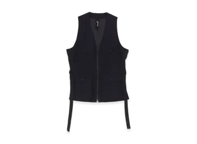 Ground Y Nylon Weather Side Zip Military Vest "Black"