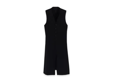 Ground Y Wool Gabardine Single Long Vest "Black"