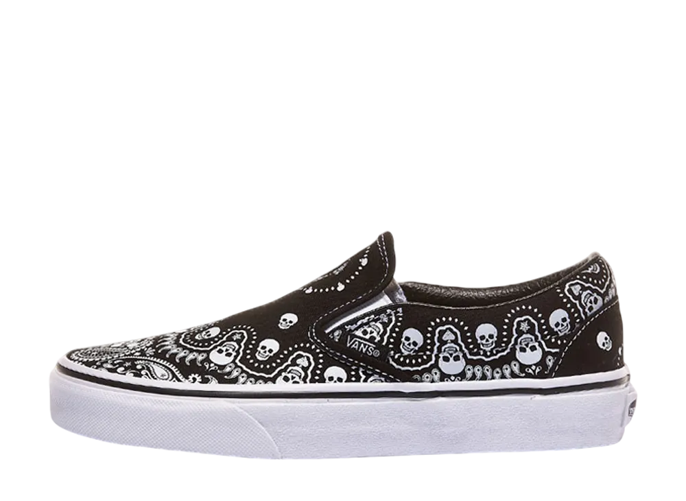 Vans Classic Slip-On Skull Bandana "Black/True White"