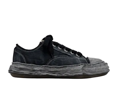 Maison MIHARA YASUHIRO PETERSON23 OG Sole Vintage Effect Embroidered Canvas Low-top Sneaker "Black/Black"
