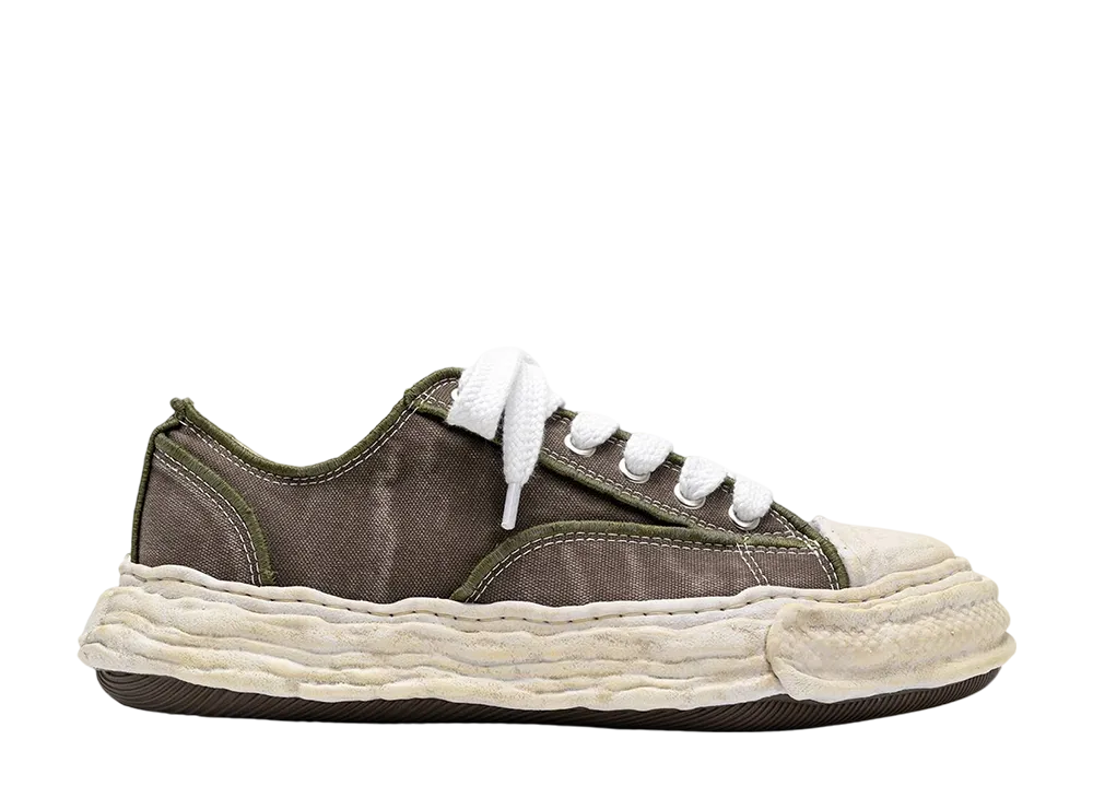Maison MIHARA YASUHIRO PETERSON23 OG Sole Vintage Effect Embroidered Canvas Low-top Sneaker "Khaki"