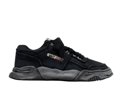 Maison MIHARA YASUHIRO PARKER OG Sole Vintage Effect Embroidered Canvas Low-top Sneaker "Black/Black"