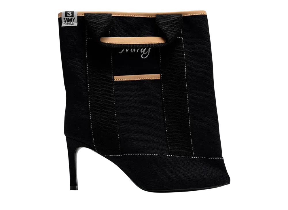 Maison MIHARA YASUHIRO Women's Tote Bag Detail Pin Heel Boots "Black/Black"