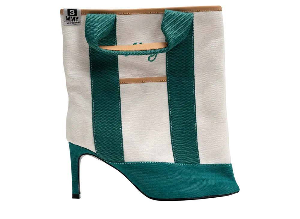 メゾンミハラヤスヒロ ウィメンズ トートバッグ ディテール ピンヒールブーツ "グリーン" (B15FW715)
