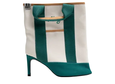 Maison MIHARA YASUHIRO Women's Tote Bag Detail Pin Heel Boots "Green"