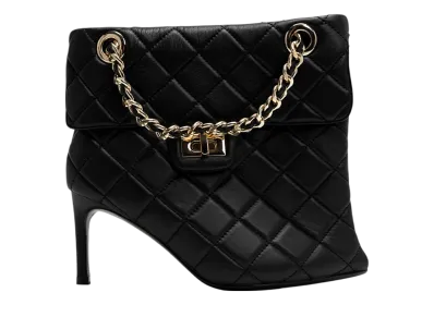 Maison MIHARA YASUHIRO Women's Quilted Bag Detail Pin Heel Short Boots "Black"