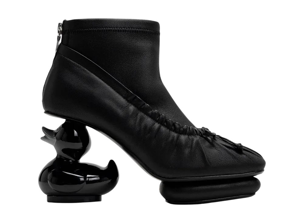 メゾンミハラヤスヒロ ウィメンズ ダック ヒール バレー ブーツ "ブラック" (B15FW704)